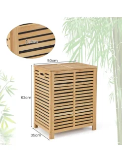 COSTWAY Wäschekörbe & -Ständer<Wäschekorb 80L in Hellbraun