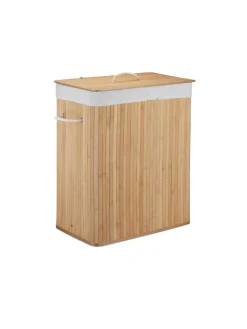 relaxdays Wäschekörbe & -Ständer<Wäschekorb Natur - (B)55 x (H)63 x (T)35 cm