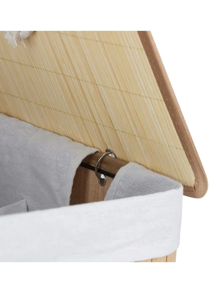 relaxdays Wäschekörbe & -Ständer<Wäschekorb Natur - (B)55 x (H)63 x (T)35 cm