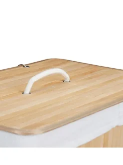 relaxdays Wäschekörbe & -Ständer<Wäschekorb Natur - (B)55 x (H)63 x (T)35 cm