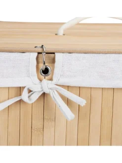 relaxdays Wäschekörbe & -Ständer<Wäschekorb Natur - (B)55 x (H)63 x (T)35 cm