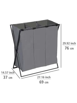 Wenko Wäschekörbe & -Ständer<Wäschekorb "Trio" in Grau - (B)69 x (H)76 x (T)37 cm
