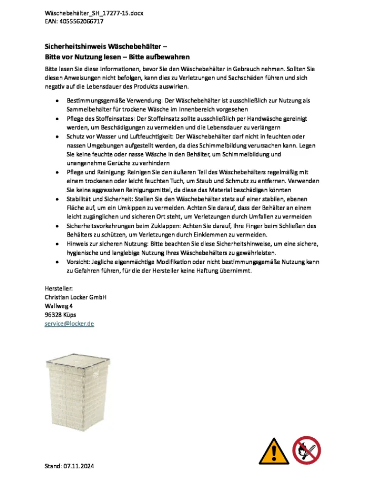 kobolo Wäschekörbe & -Ständer<Wäschekorb WHITEWASHBIN in Weiß