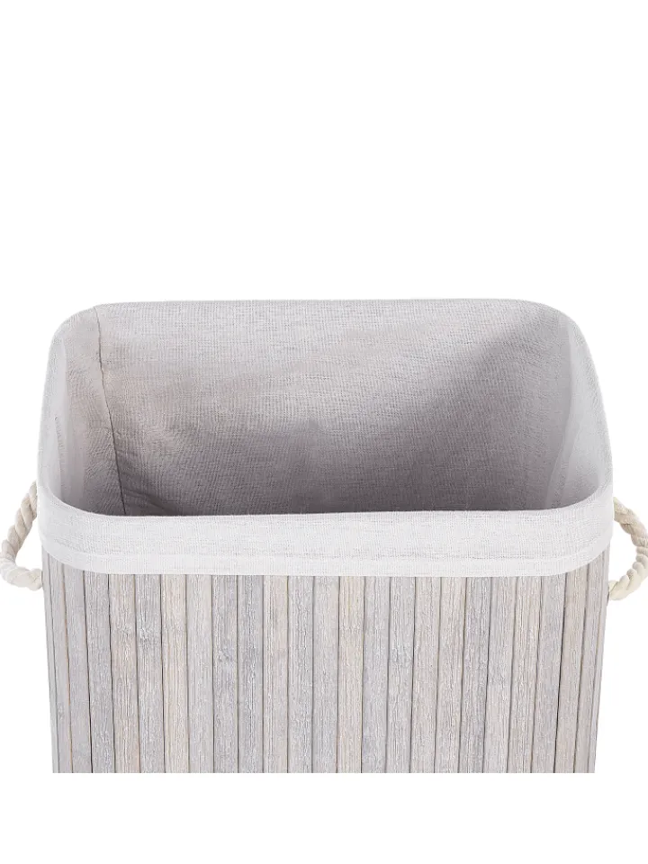Beliani Wäschekörbe & -Ständer<Wäschekörbe KOMARI in Grau/Weiß - (W) 40 x (H) 60 x (L) 30 cm