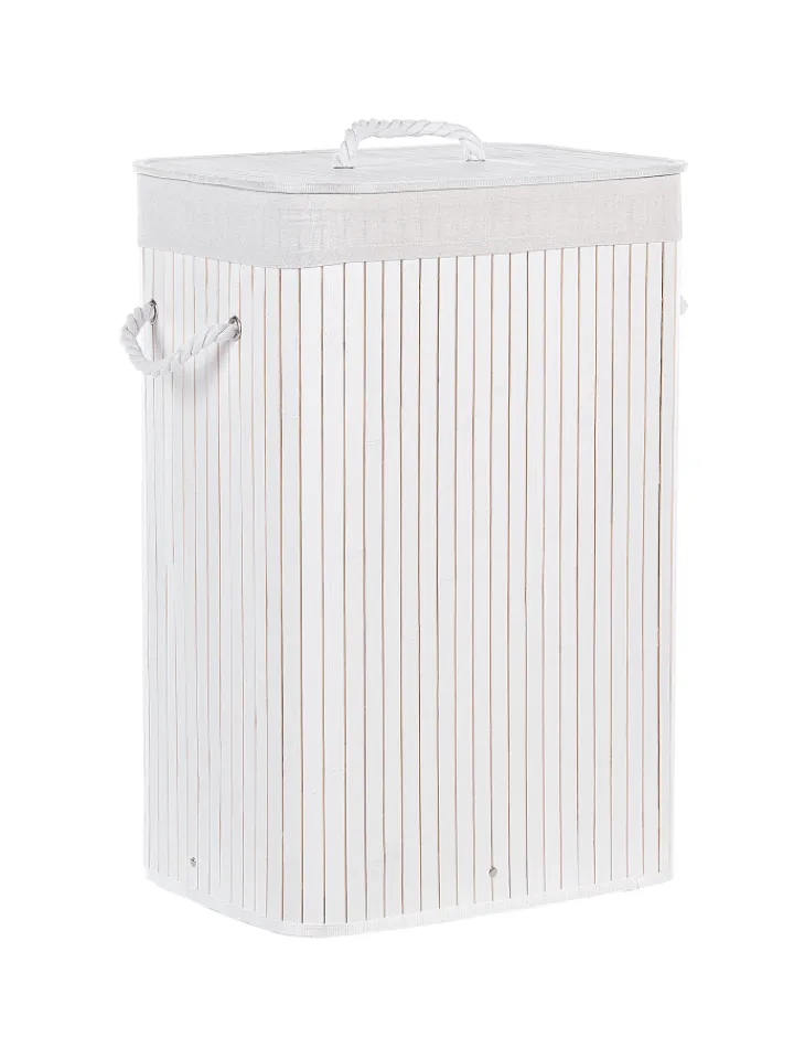 Beliani Wäschekörbe & -Ständer<Wäschekörbe KOMARI in Weiß - (W) 40 x (H) 60 x (L) 30 cm