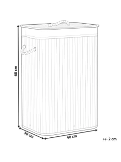 Beliani Wäschekörbe & -Ständer<Wäschekörbe KOMARI in Weiß - (W) 40 x (H) 60 x (L) 30 cm