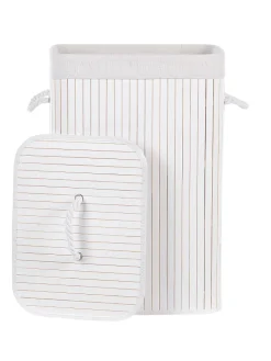 Beliani Wäschekörbe & -Ständer<Wäschekörbe KOMARI in Weiß - (W) 40 x (H) 60 x (L) 30 cm