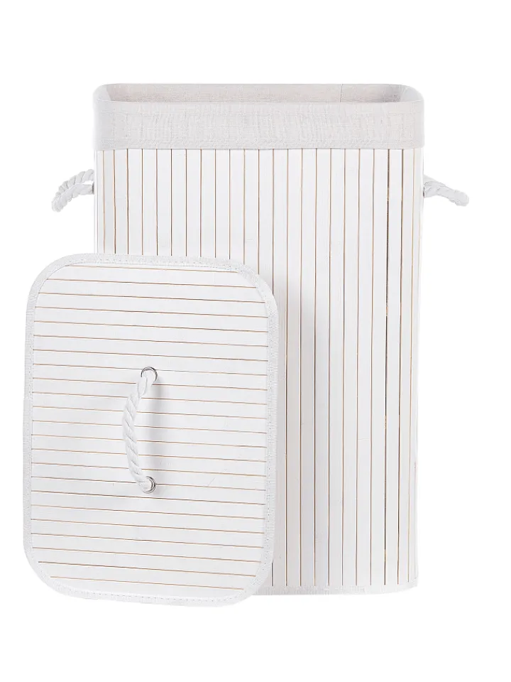 Beliani Wäschekörbe & -Ständer<Wäschekörbe KOMARI in Weiß - (W) 40 x (H) 60 x (L) 30 cm