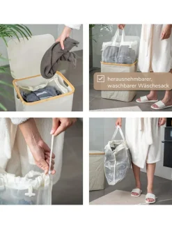 bremermann Wäschekörbe & -Ständer<Wäschesammler 60 Liter beig
