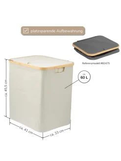 bremermann Wäschekörbe & -Ständer<Wäschesammler 60 Liter beig