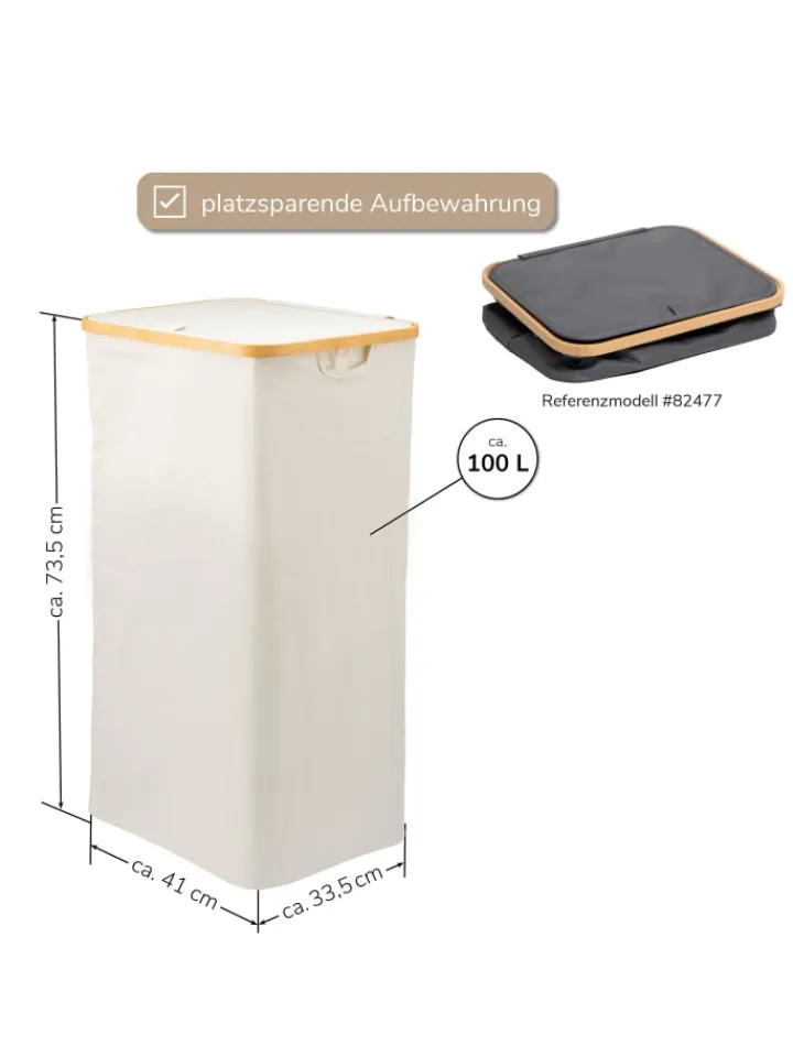 bremermann Wäschekörbe & -Ständer<Wäschesammler 100 Liter beige