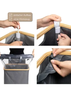 bremermann Wäschekörbe & -Ständer<Wäschesammler 100 Liter grau