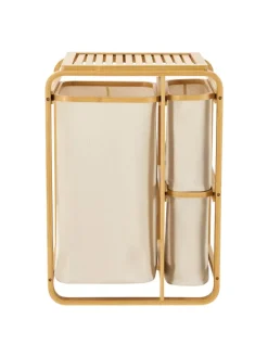 en.casa Wäschekörbe & -Ständer<Wäschesammler Evenes in Beige (H)70.5cm (B)49.5cm (T)33cm