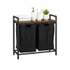 relaxdays Weitere Haushaltshelfer<Wäschesammler in Braun/ Schwarz - (B)73 x (H)72 x (T)33 cm