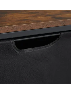 relaxdays Weitere Haushaltshelfer<Wäschesammler in Braun/ Schwarz - (B)73 x (H)72 x (T)33 cm