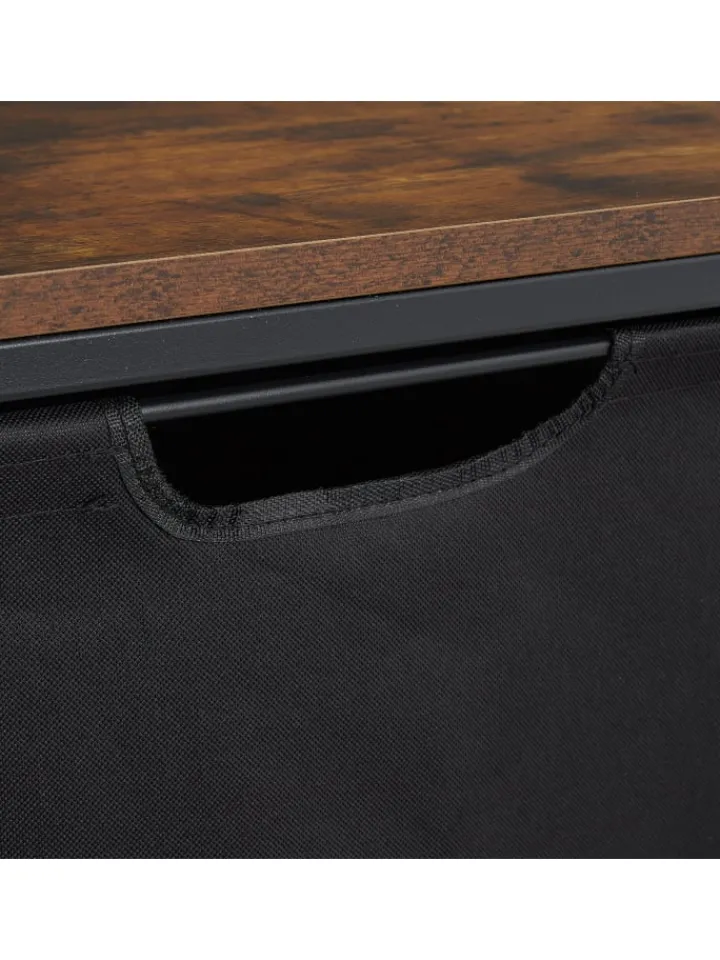 relaxdays Weitere Haushaltshelfer<Wäschesammler in Braun/ Schwarz - (B)73 x (H)72 x (T)33 cm