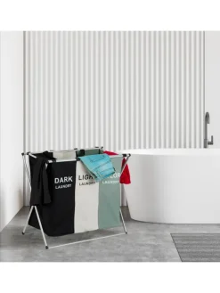 relaxdays Wäschekörbe & -Ständer<Wäschesammler in Mehrfarbig - (B)65 x (H)60 x (T)36,5 cm