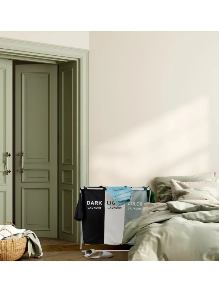 relaxdays Wäschekörbe & -Ständer<Wäschesammler in Mehrfarbig - (B)65 x (H)60 x (T)36,5 cm