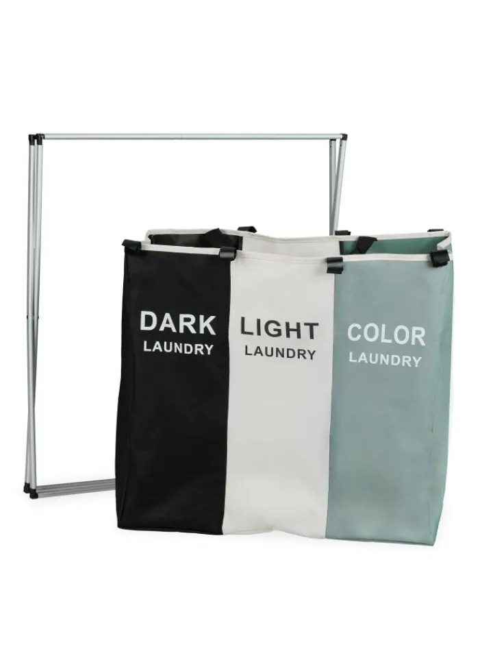 relaxdays Wäschekörbe & -Ständer<Wäschesammler in Mehrfarbig - (B)65 x (H)60 x (T)36,5 cm