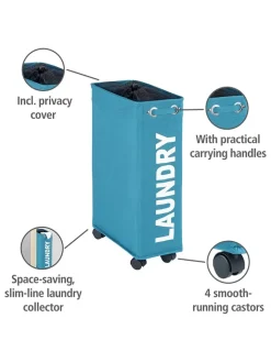 Wenko Wäschekörbe & -Ständer<Wäschesammler "Laundry" in Blau - 43 l