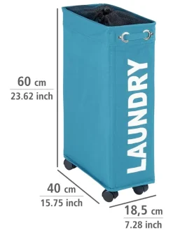 Wenko Wäschekörbe & -Ständer<Wäschesammler "Laundry" in Blau - 43 l