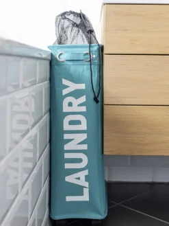Wenko Wäschekörbe & -Ständer<Wäschesammler "Laundry" in Blau - 43 l