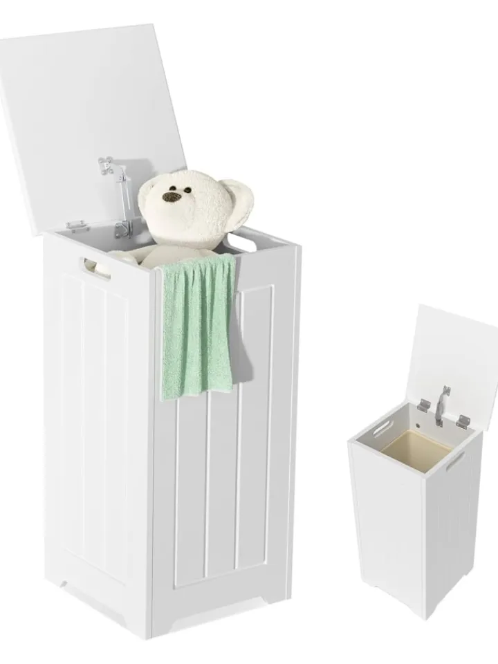 COSTWAY Wäschekörbe & -Ständer<Wäscheschrank freistehend in Weiß