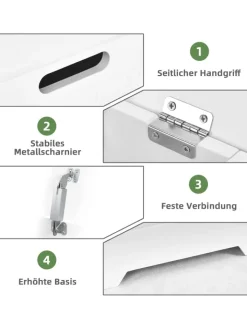 COSTWAY Wäschekörbe & -Ständer<Wäscheschrank freistehend in Weiß