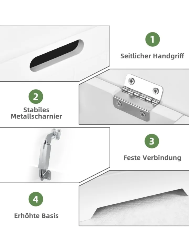 COSTWAY Wäschekörbe & -Ständer<Wäscheschrank freistehend in Weiß