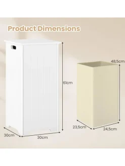 COSTWAY Wäschekörbe & -Ständer<Wäscheschrank freistehend in Weiß