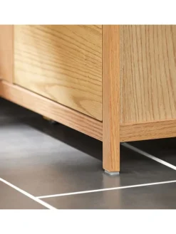 SoBuy Badezimmermöbel<Wäscheschrank in Natur - (B)80 x (H)90 x (T)35cm