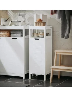 SoBuy Badezimmermöbel|Badmöbel<Wäscheschrank in Weiß - (B)30 x (H)90 x (T)30cm