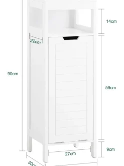 SoBuy Badezimmermöbel|Badmöbel<Wäscheschrank in Weiß - (B)30 x (H)90 x (T)30cm