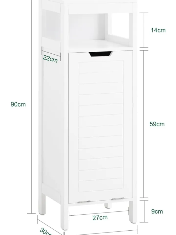 SoBuy Badezimmermöbel|Badmöbel<Wäscheschrank in Weiß - (B)30 x (H)90 x (T)30cm