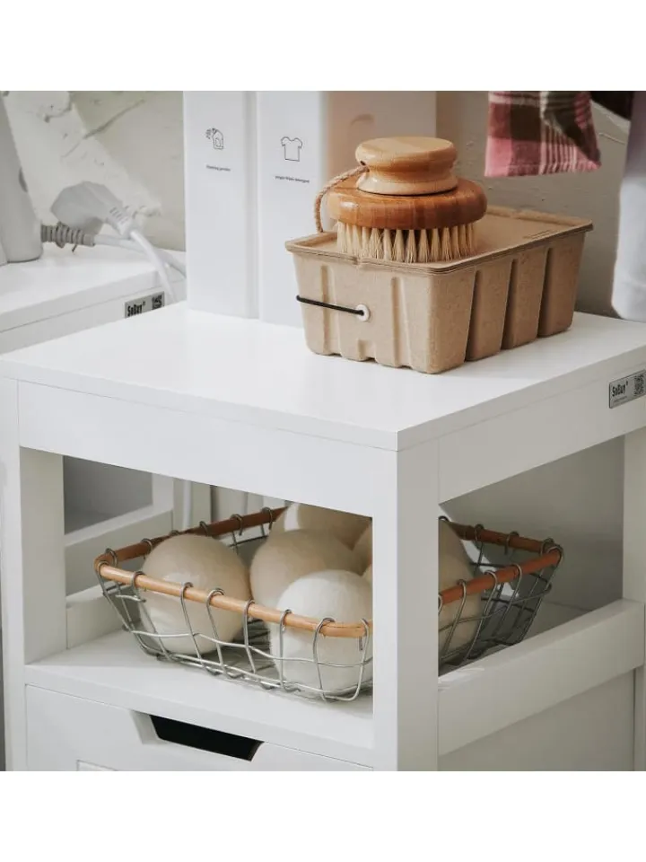SoBuy Badezimmermöbel|Badmöbel<Wäscheschrank in Weiß - (B)30 x (H)90 x (T)30cm