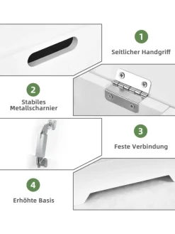 COSTWAY Wäschekörbe & -Ständer<Wäscheschrank 34L in Weiß