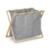 relaxdays Wäschekörbe & -Ständer<Wäschesortierer in Grau/Natur - 3x 28 l