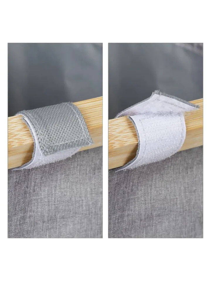 relaxdays Wäschekörbe & -Ständer<Wäschesortierer in Grau/Natur - 3x 28 l