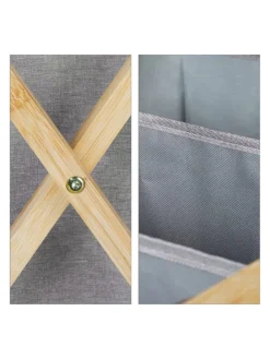 relaxdays Wäschekörbe & -Ständer<Wäschesortierer in Grau/Natur - 3x 28 l