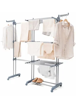 InnovaGoods Wäschekörbe & -Ständer<Wäscheständer "Dolver XL" in Grau
