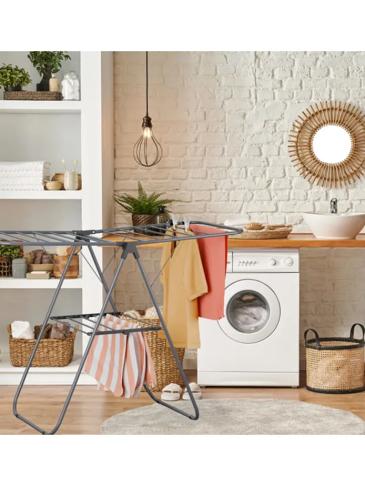 relaxdays Weitere Haushaltshelfer<Wäscheständer in Grau