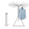 relaxdays Wäschekörbe & -Ständer<Wäscheständer in Weiß/ Silber - (H)121 x Ø112 cm