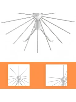 relaxdays Wäschekörbe & -Ständer<Wäscheständer in Weiß/ Silber - (H)121 x Ø112 cm