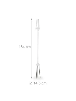 relaxdays Wäschekörbe & -Ständer<Wäscheständer Kleiderbügel in Silber/ Weiß - (B)62 x (H)150 x (T)52 cm