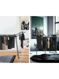 Leifheit Wäschekörbe & -Ständer<Wäscheständer "Pegasus 150 Solid" in Schwarz - (B)157 x (H)87 x (T)55 cm