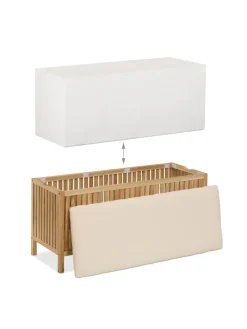 relaxdays Wäschekörbe & -Ständer<Wäschetruhe in Natur/ Weiß - 100 l