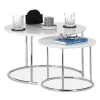 relaxdays Tische<2x Beistelltisch in Weiß - (H)60 x Ø 60 cm