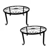 relaxdays Gartendekoration<2x Blumenständer in Schwarz - (H)11 x Ø23 cm