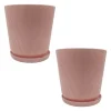 relaxdays Pflanzen & Zubehör<2x Blumentopf in Altrosa - (H) 20 x Ø 20 cm