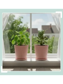 relaxdays Pflanzen & Zubehör<2x Blumentopf in Altrosa - (H) 20 x Ø 20 cm